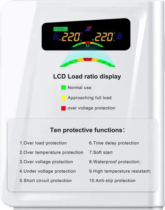 Alt view image 4 of 6 - 120v to 240v Step Up Transformer 1000W, 110v to 220v Power Voltage Converters, No Noise, Ten Protection Functions, Suit for Coffee Machines, Rice Cookers and Other Appliances