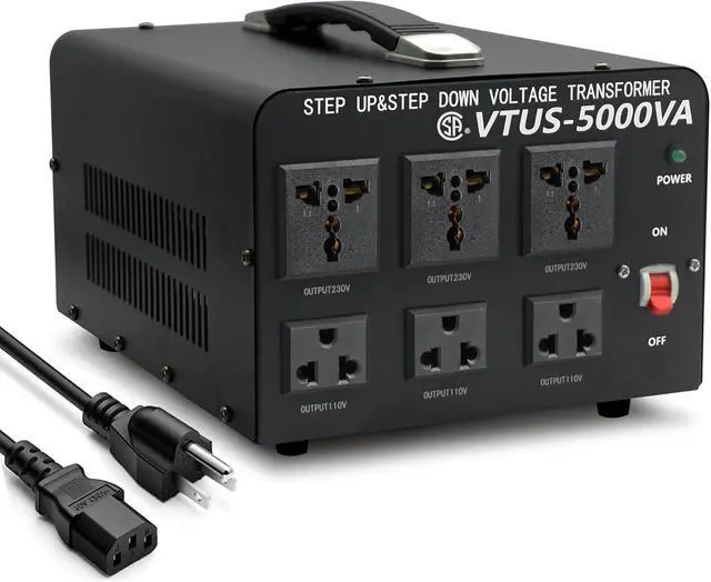 Main image of 5000 Watt Voltage Converter Transformer - Heavy Duty Step Up/Down Convert from 110-120 Volt to 220-240 Volt and from 220-240 Volt to 110-120 Volt - Circuit Breaker Protection