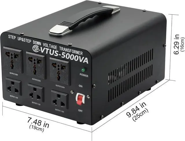 Alt view image 6 of 7 - 5000 Watt Voltage Converter Transformer - Heavy Duty Step Up/Down Convert from 110-120 Volt to 220-240 Volt and from 220-240 Volt to 110-120 Volt - Circuit Breaker Protection