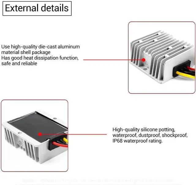Alt view image 3 of 7 - Golf Cart 48V to 12V Converter DC Voltage Buck Reducer Transformer Voltage Regulator IP68 with Fuse for Golf Cart Club Car (240W 20A)