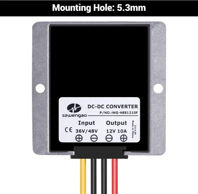 Alt view image 5 of 7 - Golf Cart 48V to 12V Converter DC Voltage Buck Reducer Transformer Voltage Regulator IP68 with Fuse for Golf Cart Club Car (240W 20A)