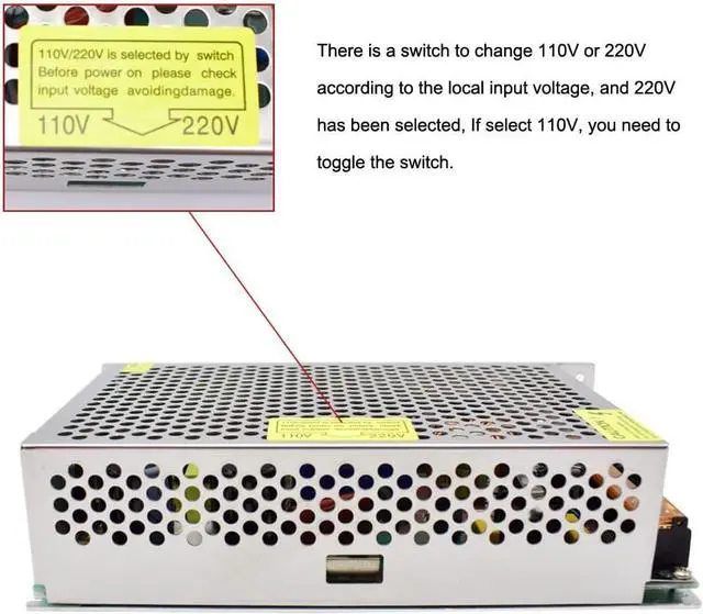 Alt view image 3 of 7 - HAILI 5V 40A 200W Power Supply AC110/220V to 5 Volt 40amp Universal Regulated Switching Transformer LED Driver Converter for LED Strip Lights, CCTV Camera, Security System, 3D Printer