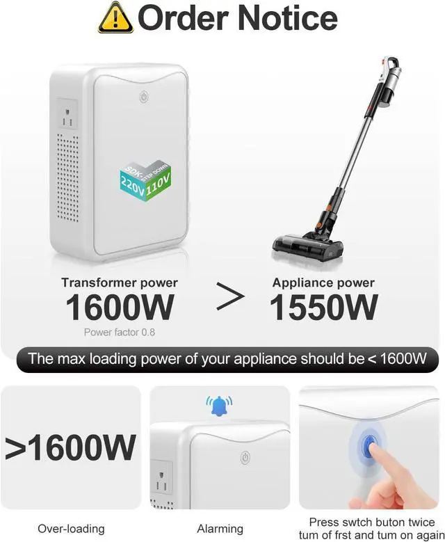 Alt view image 6 of 7 - Step Down Transformer 220v to 110v Voltage Converter 2000w, No Noise, Suit for Juicer, Chocolate Machine and Other AppliancesUsing US and Japan Appliance in Asia or Europe