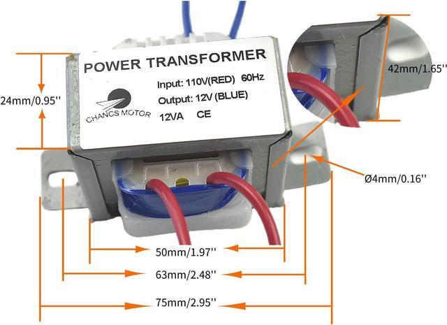 Alt view image 2 of 4 - CHANCS Power Transformer Input 110V Output AC 12V AC/AC Transformer for Sychronous Motor