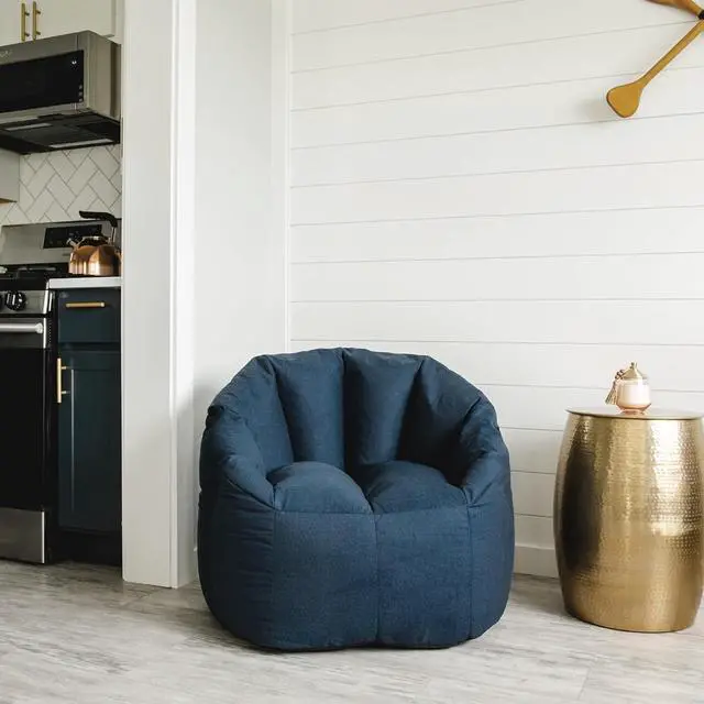 Alt view image 5 of 7 - Big Joe Milano Lenox Denim Cobalt Beanbag Chair