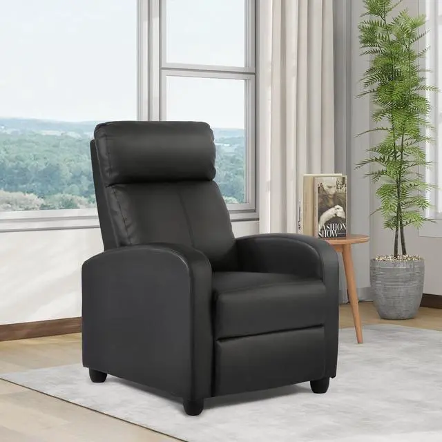 Alt view image 4 of 7 - FDW Recliner Chair Push Back Sofa Home Theater Seating with Lumbar Support and Leather Padded Seat Backrest for Living Room
