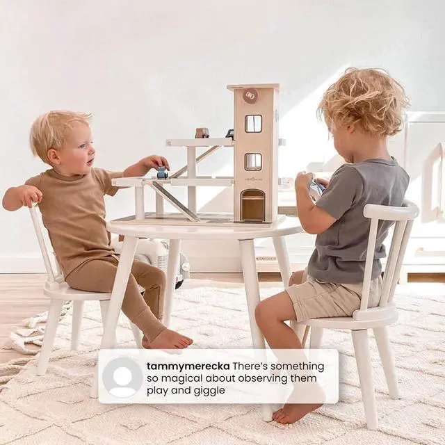 Alt view image 6 of 7 - Delta Children Homestead Kids Table & 2 Chairs Set - Ideal for Arts & Crafts, Greenguard Gold Certified, Grey