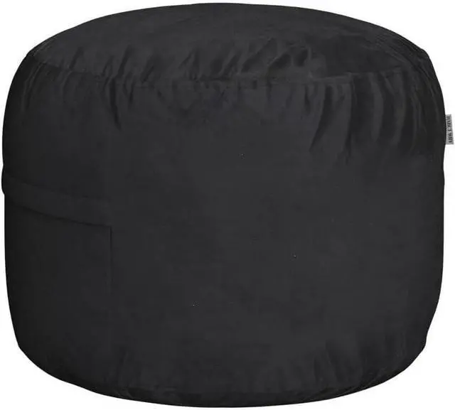Alt view image 4 of 7 - HABUTWAY Bean Bag Chair 3Ft Luxurious Velvet Ultra Soft Fur with High Rebound Memory Foam Bean Bag Chairs for Adults Plush Lazy Sofa with Fluffy Removable Sponge 3' (Grey)