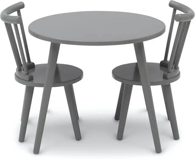 Alt view image 4 of 7 - Delta Children Homestead Kids Table & 2 Chairs Set - Ideal for Arts & Crafts, Greenguard Gold Certified, Grey