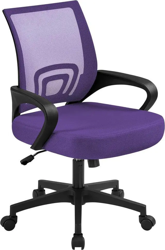 Main image of Yaheetech Office Chair Ergonomic Mesh Chair w/Lumbar Support Armrest Wheels Comfortable Racing Seat Adjustable Swivel Rolling Home Executive Mid Back Computer Chair for Adults, Purple