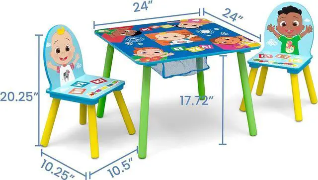 Alt view image 6 of 7 - Delta Children Kids Table and Chair Set with Storage (2 Chairs Included) - Greenguard Gold Certified - Ideal for Arts & Crafts, Snack Time, Homeschooling, Homework & More, CoComelon