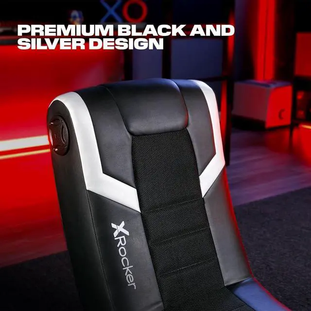 Alt view image 6 of 7 - X Rocker Video Gaming Floor Rocker Chair, Built-in Audio Speakers, Foldable for Bedroom or Game Room, Gifts for Gamers, Boys Girls Teens 5-17