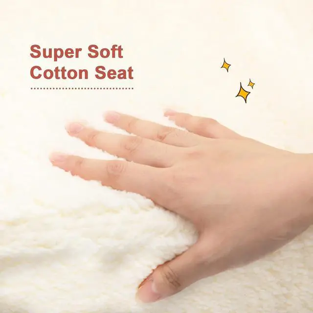 Alt view image 7 of 7 - ALIMORDEN Kids Ultra-Soft Snuggle Foam Filled Chair, Toddler Cuddly Sherpa Reading Couch for Boys and Girls, Cream