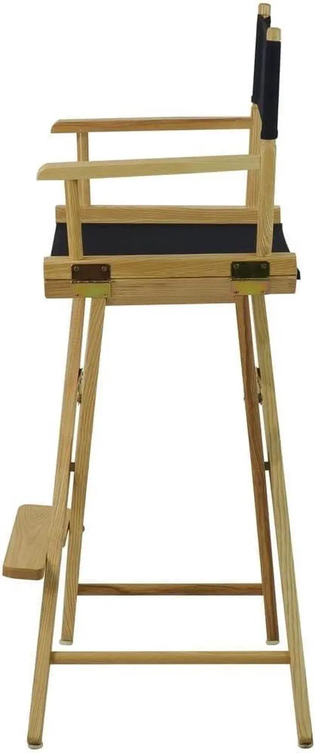 Alt view image 5 of 5 - American Trails Extra-Wide Premium 30" Director's Chair Black Frame with Black Canvas, Bar Height