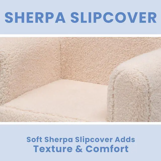 Alt view image 4 of 7 - Delta Children Cozee Sherpa Chair, Cream