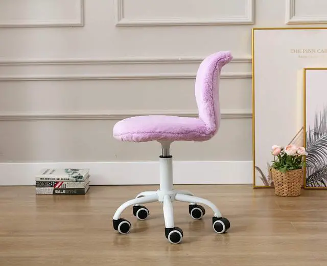 Alt view image 2 of 7 - Swivel Kids Desk Chair Adjustable Rolling Student Chair Living Room Thick Padded Children Chair for Girls and Boys (Purple)