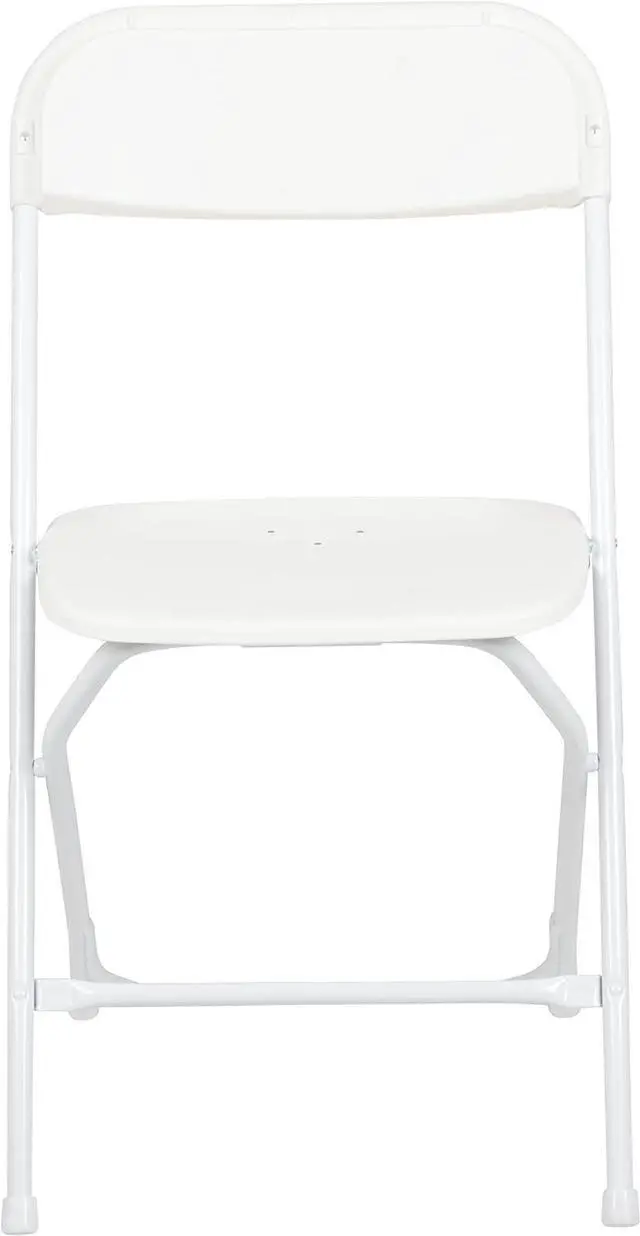 Alt view image 6 of 7 - EMMA + OLIVER Set of 2 Plastic Folding Chairs - 650 LB Weight Capacity Lightweight Stackable Folding Chair in White