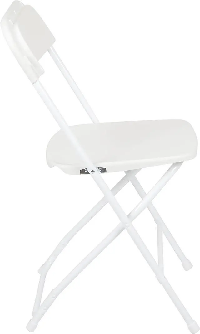 Alt view image 7 of 7 - EMMA + OLIVER Set of 2 Plastic Folding Chairs - 650 LB Weight Capacity Lightweight Stackable Folding Chair in White