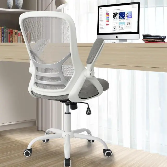 Alt view image 2 of 7 - Office Chair Ergonomic Desk Chair with Adjustable Armrests, Mesh Executive Chair, Home Office Computer Chairs for Long Hours(Grey)