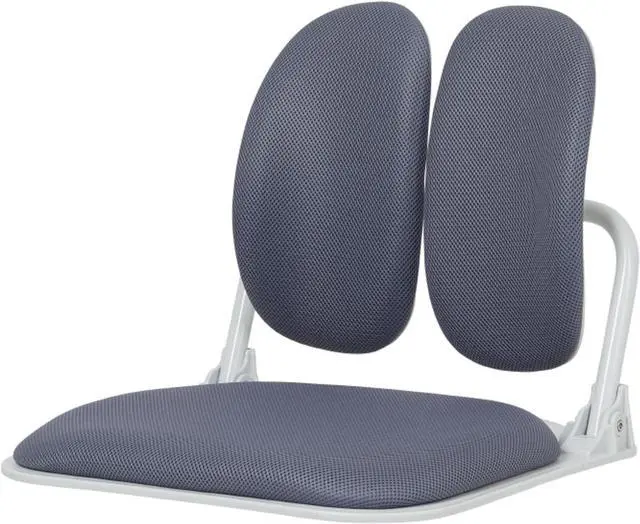 Main image of Made in Korea Dual-Backrests Ergonomic Floor Chair with Back Support - Meditation Chair, Floor Gaming Chair, Reading Chair, Floor Chairs for Adults, Foldable Chair (Grey)