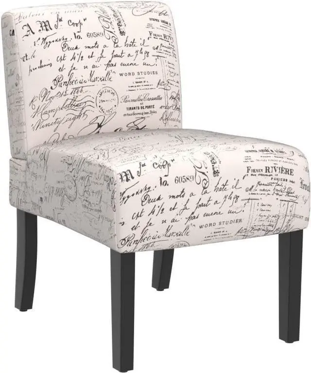 Alt view image 5 of 7 - Armless Accent Chair Set of 2, Modern Living Room Chairs with Thick Cushion & Solid Wood Legs, Fabric Comfy Bedroom Chair Slipper Chair Accent Chairs Corner Side Chair Living Room Furniture, White