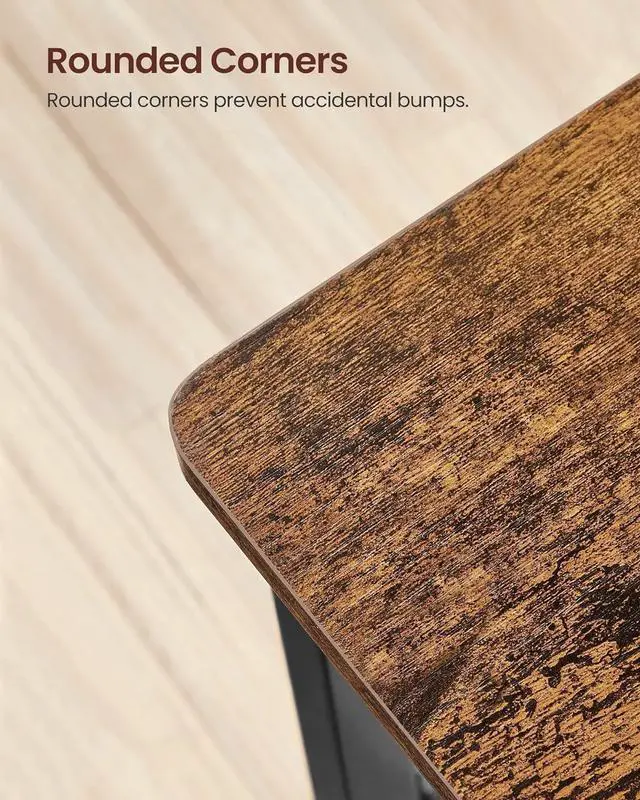 Alt view image 6 of 7 - VASAGLE Dining Chair Set of 2, Rustic Wood Chairs with Metal Steel Frame, Easy to Assemble, Comfortable Seat, Modern Farmhouse Chair for Kitchen, Bedroom, Living Room, Rustic Brown and Ink Black