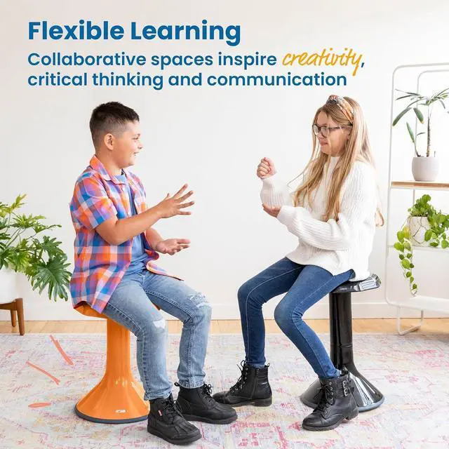 Alt view image 5 of 7 - ECR4Kids ACE Active Core Engagement Wobble Stool, 18-Inch Seat Height, Flexible Seating, Orange