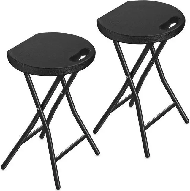 Main image of TAVR Furniture Portable Folding Chair with Handle, Heavy Duty Round Fold Stool Chair with 500lbs Capacity for Adults, 18 Inch Foldable Stool for Dorm, Kitchen, Vanity, Church and Outdoor use