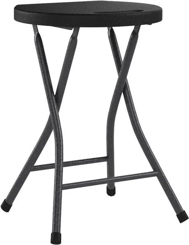 Alt view image 5 of 7 - TAVR Furniture Portable Folding Chair with Handle, Heavy Duty Round Fold Stool Chair with 500lbs Capacity for Adults, 18 Inch Foldable Stool for Dorm, Kitchen, Vanity, Church and Outdoor use