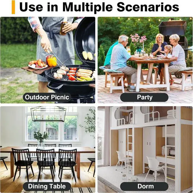 Alt view image 6 of 7 - TAVR Furniture Portable Folding Chair with Handle, Heavy Duty Round Fold Stool Chair with 500lbs Capacity for Adults, 18 Inch Foldable Stool for Dorm, Kitchen, Vanity, Church and Outdoor use