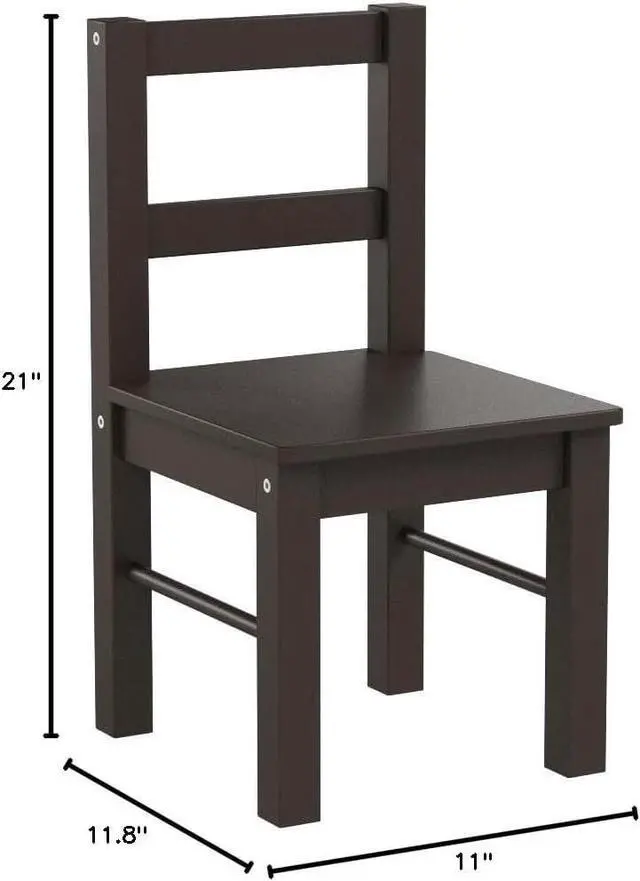 Alt view image 3 of 5 - UTEX Child's Wooden Chair Pair for Play or Activity, Set of 2, Espresso