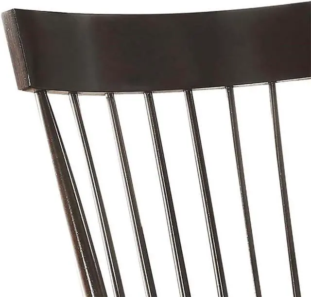 Alt view image 6 of 7 - Acme Arlo Wooden Rocking Chair with Spindle Back and Recessed Armrest in Black