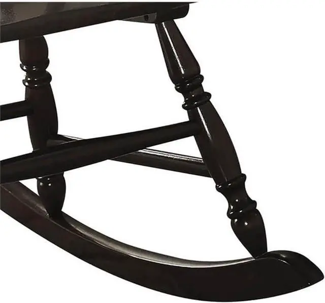 Alt view image 7 of 7 - Acme Arlo Wooden Rocking Chair with Spindle Back and Recessed Armrest in Black