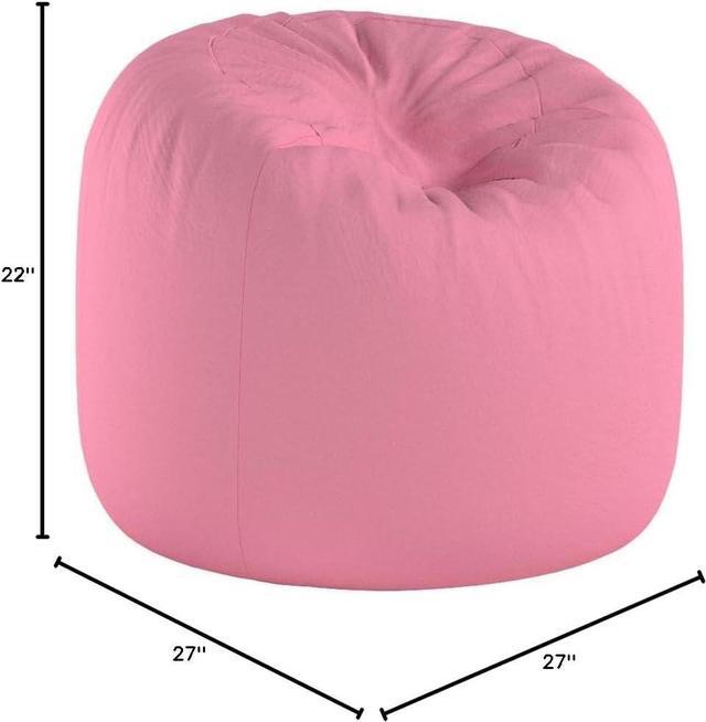 Alt view image 3 of 6 - Big Comfy Bean Bag Chair: Posh Large Beanbag Chairs with Removable Cover for Kids, Teens and Adults - Polyester Cloth Puff Sack Lounger Furniture for All Ages - 27 Inch - Solid Pink