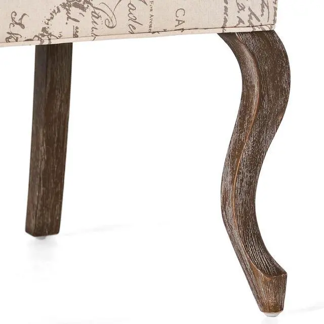 Alt view image 4 of 7 - Christopher Knight Home CKH Crown Top French Script Fabric Dining Chairs, 2-Pcs Set, Beige / Script