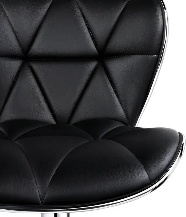 Alt view image 7 of 7 - Yaheetech Bar Stools Set of 2, Adjustable PU Leather Swivel Barstools with Shell Back, Bar Chairs with Footrest for Home Kitchen, Black