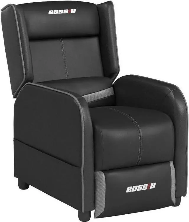 Alt view image 5 of 7 - LEMBERI Gaming Recliner Chair for Adults, PU Leather Home Theater Seating Video Game Chairs for Living Room Ergonomic Racing Style Single Movie Gamer Lounge Sofa Grey