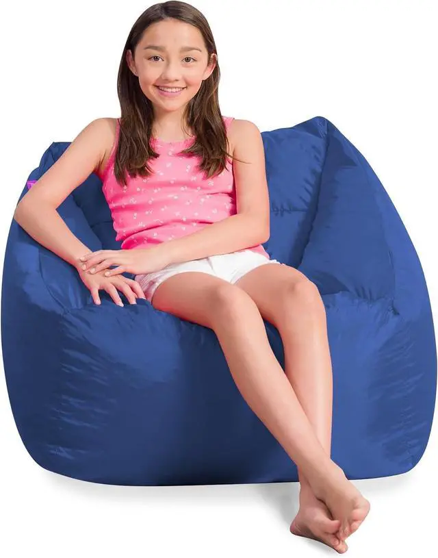 Main image of Posh Creations Coronado Bean Bag Boys and Girls Large Chair for Kids, for Gaming and Playrooms, Soft Nylon-Navy
