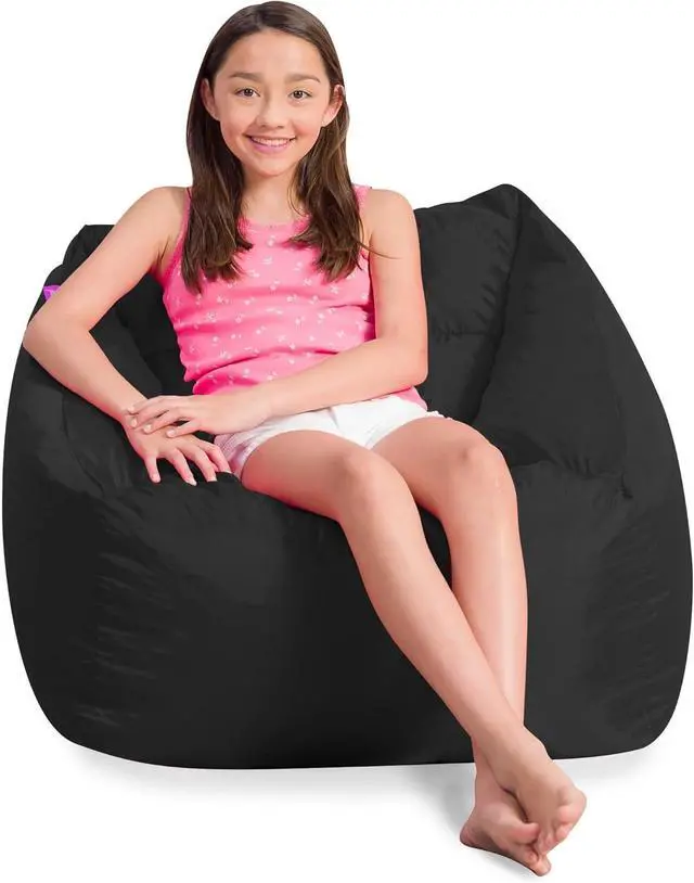 Alt view image 4 of 6 - Posh Creations Coronado Bean Bag Boys and Girls Large Chair for Kids, for Gaming and Playrooms, Soft Nylon-Navy