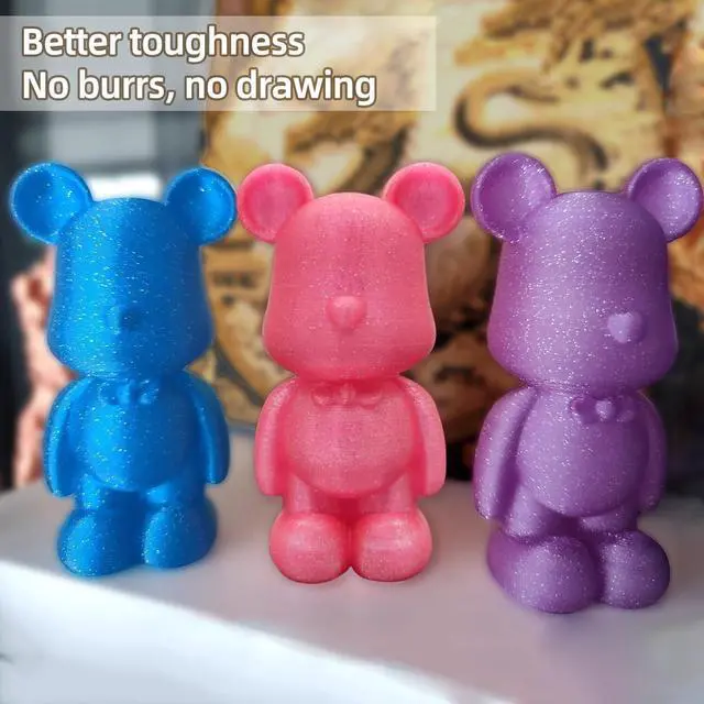 Alt view image 2 of 6 - Glitter PLA Filament, Twinkling 3D Printer Filament, PLA Filament 1.75mm Dimensional Accuracy +/- 0.02mm, 1KG Spool (2.2 lbs), Fit Most FDM Printer (Glitter Purple)