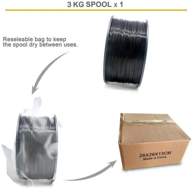 Alt view image 6 of 7 - RepRapper Black MPLA (Modified PLA) Extra Strong PLA Plus Filament for 3D Printer 1.75mm (± 0.03mm) 6.6lbs (3kg)