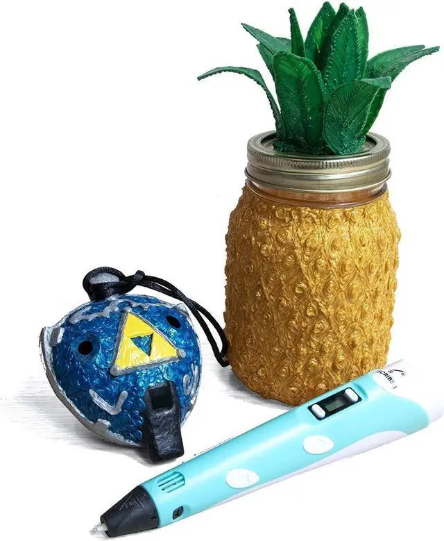 Alt view image 6 of 6 - SCRIB3D P1 3D Printing Pen with Display - Includes 3D Pen, 3 Starter Colors of PLA Filament, Stencil Book + Project Guide, and Charger