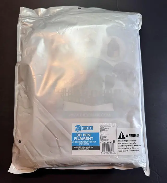 Alt view image 4 of 7 - 3D Pen Filament with Silicon Design Mat and Compatible Stencils Book with 11 Templates - 1.75mm PLA Plastic Refills - 360 Feet of Assorted Filament for 3D Drawing and Doodling