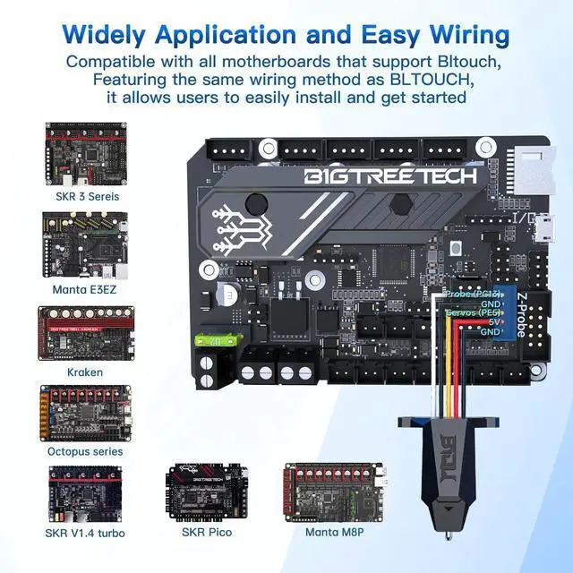 Alt view image 5 of 7 - BIQU MicroProbe V2.0 Auto Bed Leveling Sensor Kit for 3D Printer with Metal Bracket Probe for Ender 3/Ender 3 V2/BIQU B1 H2 Extruders with SKR Mini E3 V3.0/Octopus V1.1/Pro/SKR 3/Manta Series Board