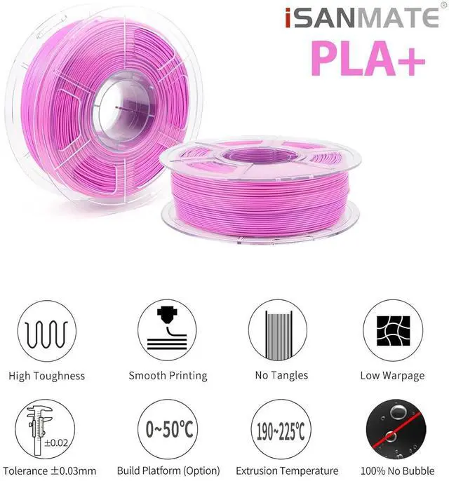 Alt view image 5 of 7 - iSANMATE PLA+ Rainbow Filament, Gradient Multicolors, Color Change, 3D Printing Filament 1KG
