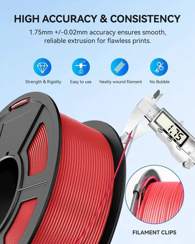 Alt view image 5 of 7 - JAYO PLA+ Filament 1.75mm, PLA Plus 3D Printer Filament 1.1KG, Dimensional Accuracy +/- 0.02mm, Neatly Wound Filament, Toughness 3D Printing Filament, 1.1 kg Spool(2.42 LBS), 363 Meters, PLA+ White