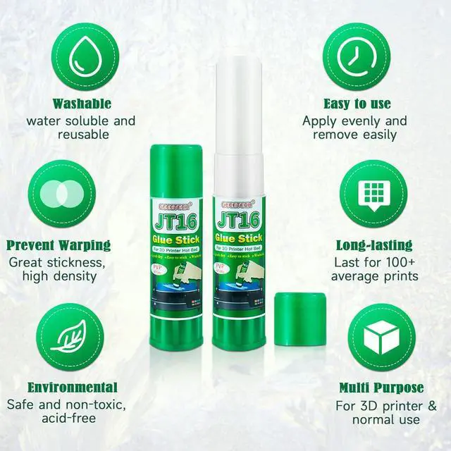 Alt view image 2 of 6 - 3D Printer Glue Sticks, 36 Grams Each PVP Solid Glue Sticks for Hot Bed Plate, Washable, Non-Toxic, Reduce Warping for PLA, ABS, PETG, HIPS, TPU Filament on PEI, Glass, Aluminum, Buildtak Board, 6Pcs