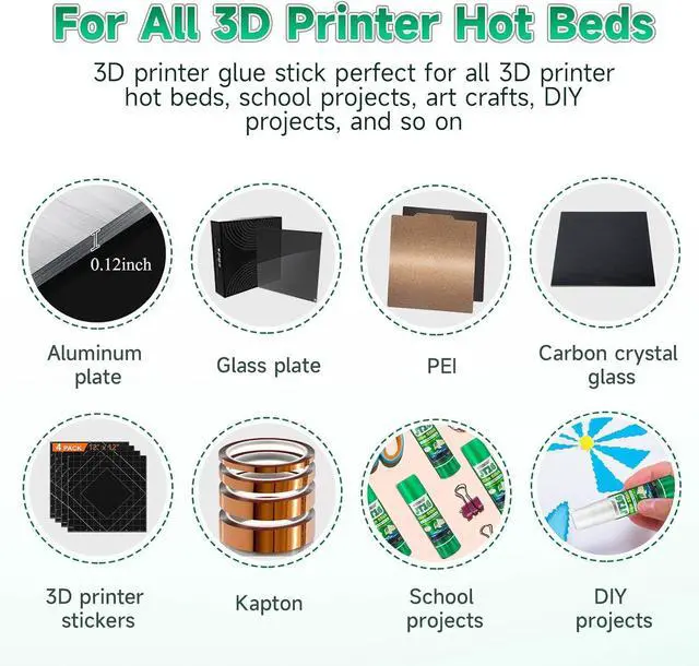 Alt view image 3 of 6 - 3D Printer Glue Sticks, 36 Grams Each PVP Solid Glue Sticks for Hot Bed Plate, Washable, Non-Toxic, Reduce Warping for PLA, ABS, PETG, HIPS, TPU Filament on PEI, Glass, Aluminum, Buildtak Board, 6Pcs