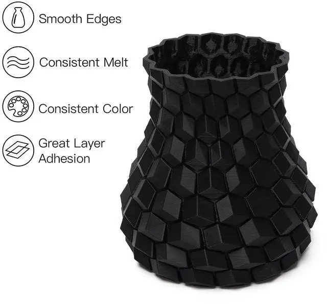 Alt view image 3 of 7 - INLAND PLA 3D Printer Filament - 3D Printing PLA Filament 1.75mm, Dimensional Accuracy +/- 0.03mm - 1kg Cardboard Spool (2.2 lbs), Black PLA