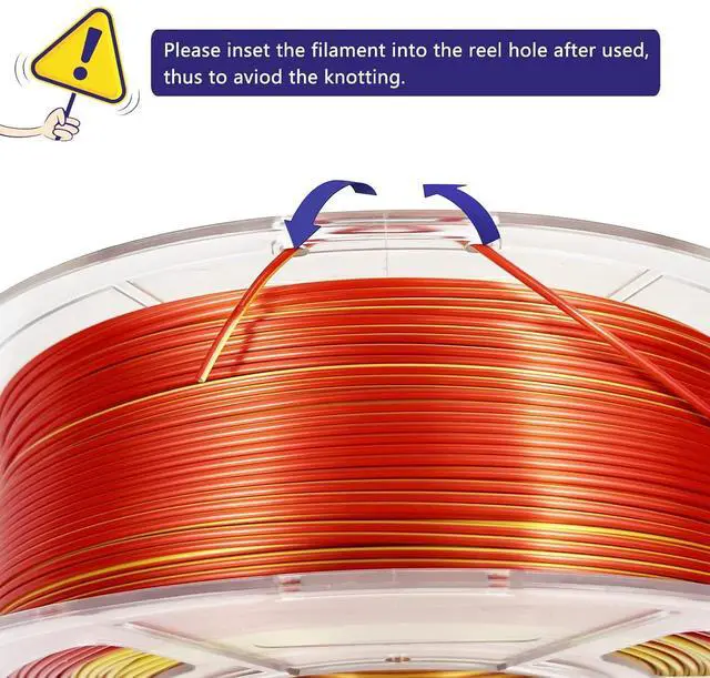 Alt view image 4 of 7 - iSANMATE 3D Printer Filament, PLA Filament 1.75mm Dual Color Silk PLA, Silk Gold Red 3D Printing Filament,1 kg Spool